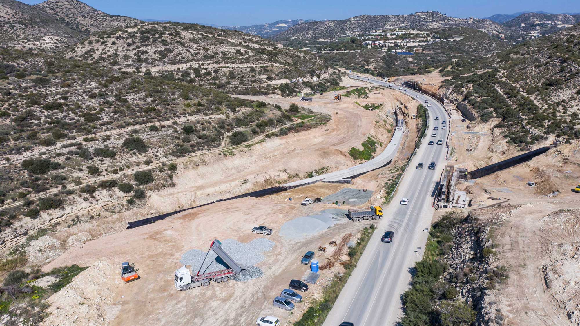 Works on Limassol-Saittas motorway