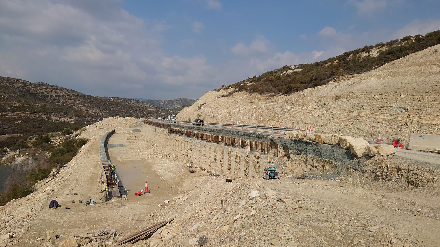Works on Limassol-Saittas motorway