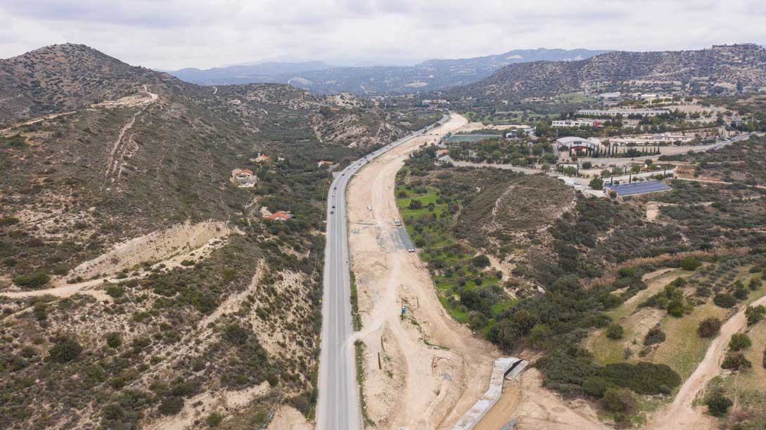 Works on Limassol-Saittas motorway