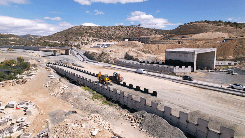 Works on Limassol-Saittas motorway